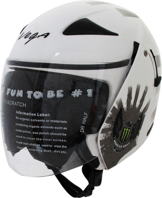 Vega Eclipse Monster Army Motorsports Helmet - Medium - White, Silver
