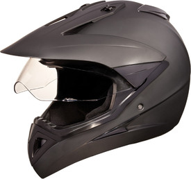 Studds Motocross With Visor Plain Motorsports Helmet - L - Matt Black