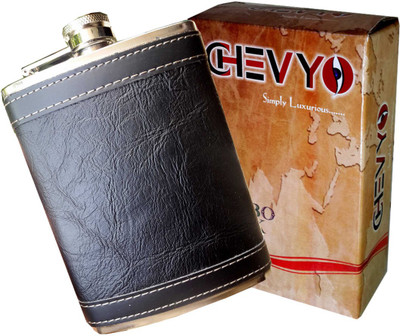 75% OFF on Chevyo Best Quality Imported Black Leatherette Hip Flask 230 ml