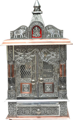 Pavitra Mandir Aluminium, Copper, Wooden Home Temple Silver