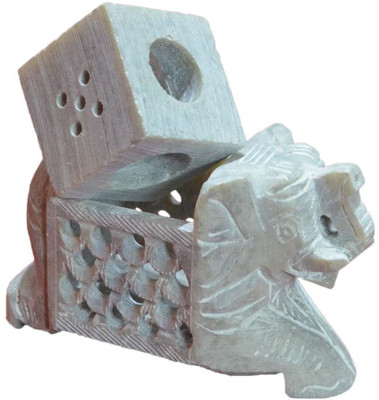 Artist Haat Hand Carved Soapstone Elephant Shaped Model H . Stoneware Incense Holder
