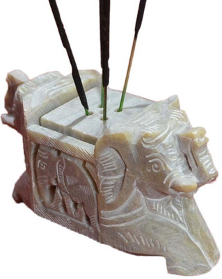 50% OFF on Artist Haat Hand Carved Soapstone Elephant Shaped Model D Stoneware Incense Holder