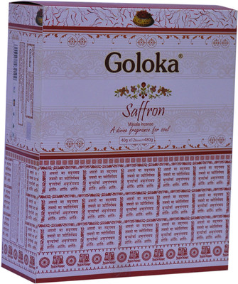 Goloka Saffron 40 Grams Dozen Pack Incense Sticks Goloka Saffron 40 Grams Dozen Pack Incense Sticks