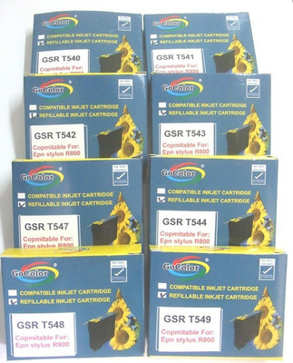 38% OFF on GoColor Refillable Cartridges for Epson Printer R-800 Empty ( 8 Color Set ) White Ink 38% OFF on GoColor Refillable Cartridges for Epson Printer R-800 Empty ( 8 Color Set ) White Ink