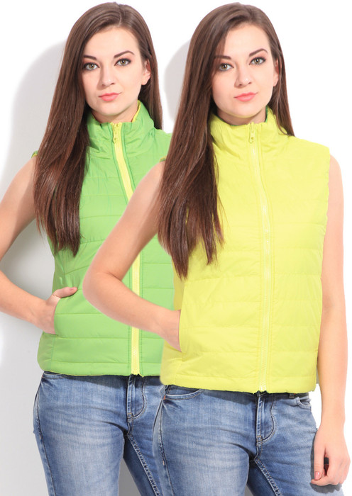 Flying Machine Sleeveless Solid Reversible Women's Reversible Jacket