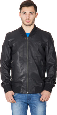 58% OFF on Justanned Full Sleeve Solid Men's Leather Jacket
