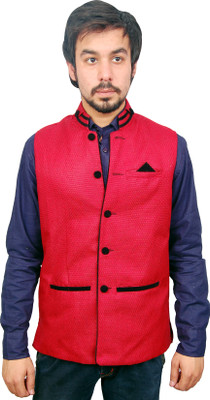56% OFF on Front Look Sleeveless Solid Men's Nehru Jacket