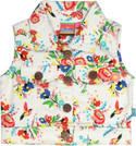 Vitamins Sleeveless Printed Girl's Denim Jacket Vitamins Sleeveless Printed Girl's Denim Jacket