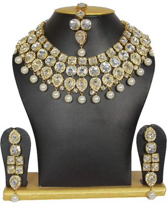 12% OFF on moKanc Different Shape Stones Alloy Jewel Set Gold