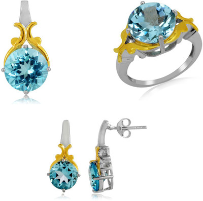 32% OFF on RosesNRibbons Topaz Swirl Sterling Silver Jewel Set Silver, Gold