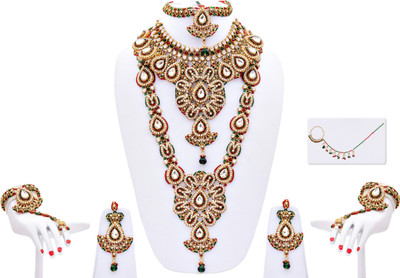 40% OFF on Lucky Jewellery Green Antique Patwa Bridal Alloy Jewel Set Maroon 40% OFF on Lucky Jewellery Green Antique Patwa Bridal Alloy Jewel Set Maroon