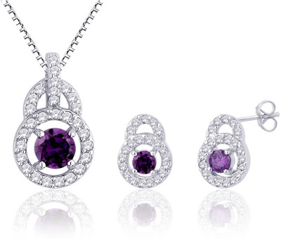 31% OFF on Peora Silver Jewel Set Silver, Purple