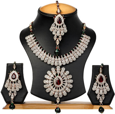 70% OFF on The Pari Zinc Jewel Set Silver, Red
