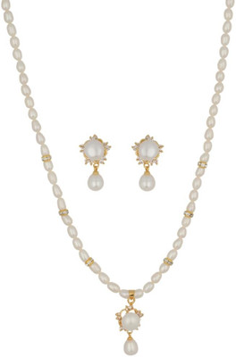 50% OFF on Abhushan Silver Plated Alloy Jewel Set White 50% OFF on Abhushan Silver Plated Alloy Jewel Set White