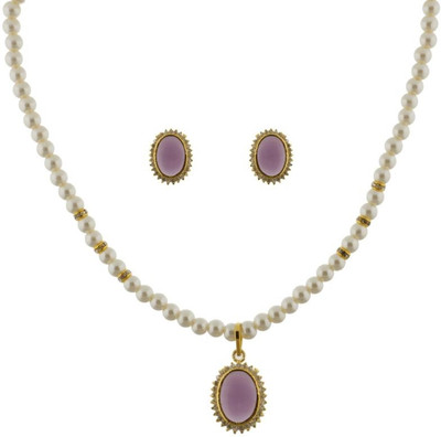 50% OFF on Abhushan Pendant Alloy Jewel Set White