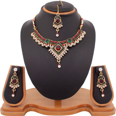 69% OFF on Vendee Fashion New Adorable Alloy Jewel Set Maroon, Green