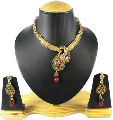 40% OFF on Tradeyade Impex Beautiful Alloy Jewel Set Gold, Green, Maroon
