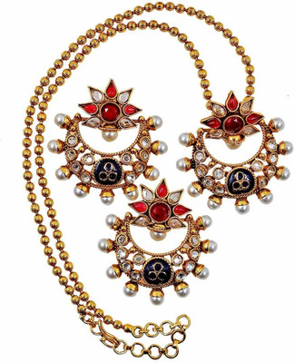50% OFF on Maayra Lovely Kundan Copper Jewel Set Red, Black 50% OFF on Maayra Lovely Kundan Copper Jewel Set Red, Black