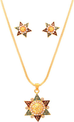 70% OFF on Vendee Fashion Exquisite Brass Jewel Set Maroon, Green