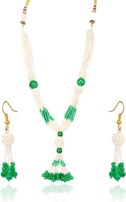 16% OFF on Aapno Rajasthan Glass Jewel Set White, Green 16% OFF on Aapno Rajasthan Glass Jewel Set White, Green