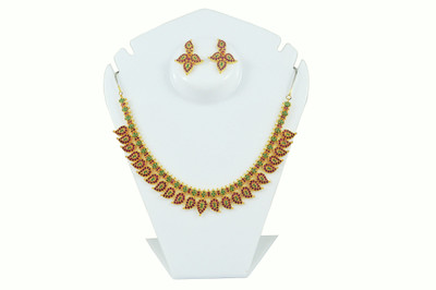 35% OFF on iJewel Neckalce Set with Earrings Alloy Jewel Set Gold