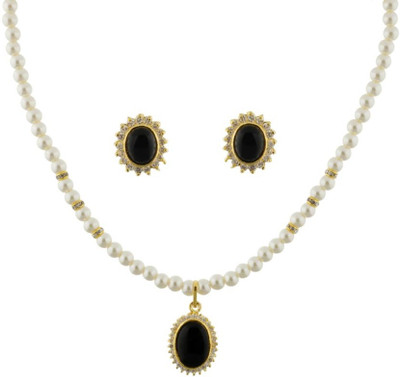 50% OFF on Abhushan Pendant Alloy Jewel Set White