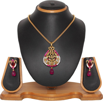 70% OFF on Vendee Fashion Vendee Fashion Attractive pendant set 8369 Zinc Jewel Set Pink