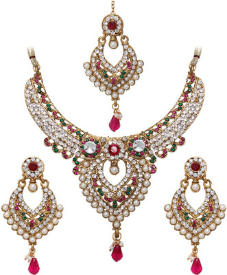 70% OFF on Vendee Fashion Full And Wholesome Close Zinc Jewel Set Pink, Green