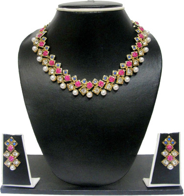 71% OFF on Zaveri Pearls Alloy Jewel Set Blue, Pink, White 71% OFF on Zaveri Pearls Alloy Jewel Set Blue, Pink, White