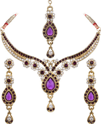 69% OFF on Vendee Fashion Antique Delicate Zinc Jewel Set Purple