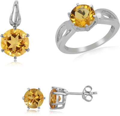 31% OFF on RosesNRibbons Citrine Glamour Sterling Silver Jewel Set Silver