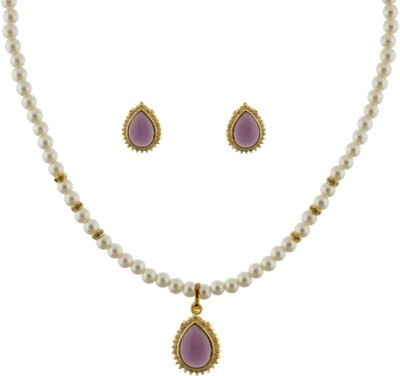 50% OFF on Abhushan Cone Shape Alloy Jewel Set White