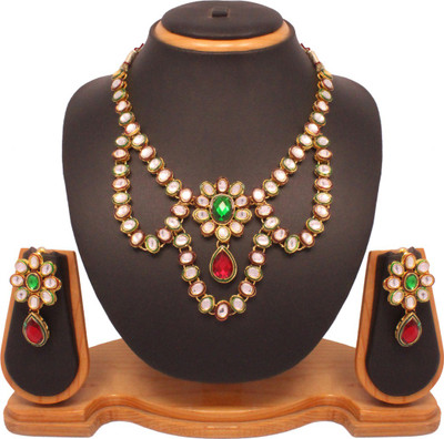 69% OFF on Vendee Fashion Beautiful Antique Alloy Jewel Set Maroon, Green