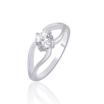 71% OFF on VK Jewels You & Me Solitaire Rhodium Plated Alloy Cubic Zirconia Rhodium Plated Ring