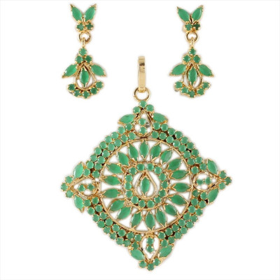 10% OFF on 925 Silver Alloy Jewel Set Green