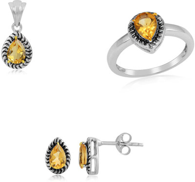 31% OFF on RosesNRibbons Golden Terdrop Sterling Silver Jewel Set Silver, Gold