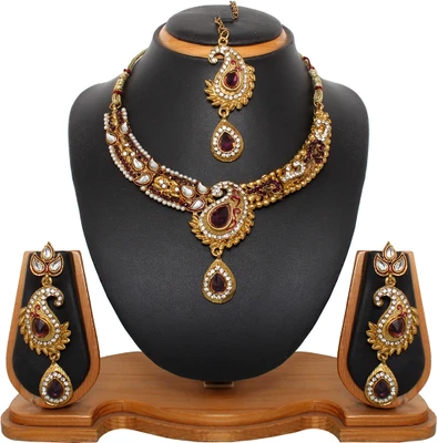 69% OFF on Vendee Fashion Zinc Jewel Set Purple