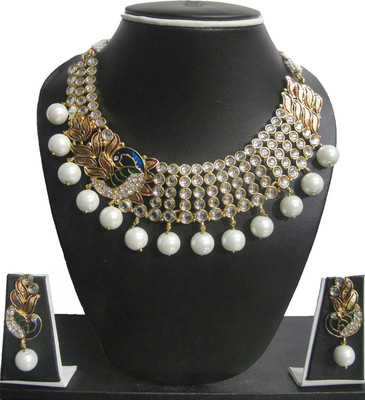 72% OFF on Zaveri Pearls peacock kundan pearl drop Alloy Jewel Set Multicolor 72% OFF on Zaveri Pearls peacock kundan pearl drop Alloy Jewel Set Multicolor