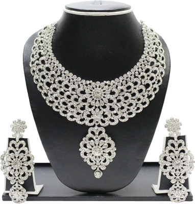 74% OFF on Zaveri Pearls Classic Necklace Alloy Jewel Set Silver 74% OFF on Zaveri Pearls Classic Necklace Alloy Jewel Set Silver