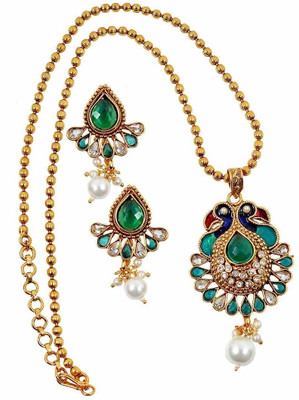 50% OFF on Maayra Peacock Indian Ethnic Copper Jewel Set Multicolor