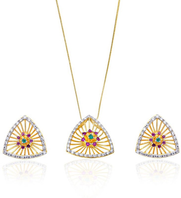 Siyora Designer Brass Jewel Set Multicolor