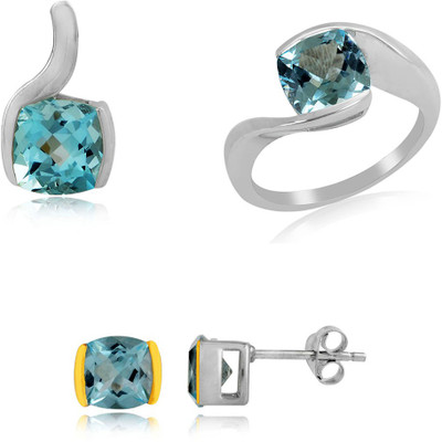 30% OFF on RosesNRibbons Beloved Blue Sterling Silver Jewel Set Silver, Gold
