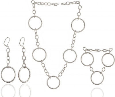 65% OFF on Siyora Brass Jewel Set Silver