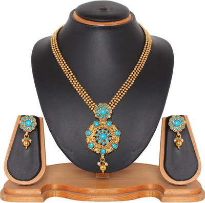 69% OFF on Vendee Fashion Skyish Zinc Jewel Set Blue