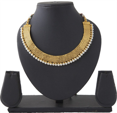 58% OFF on Aaina Necklace Fashion Copper Jewel Set White