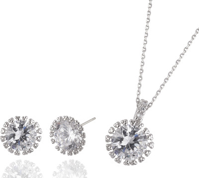 53% OFF on Siyora Brass Jewel Set White