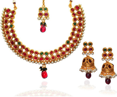 50% OFF on Utkrishtt 1103515 Copper Jewel Set Pink