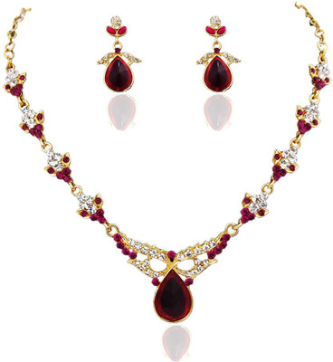 45% OFF on 14Fashions 1100302 Alloy Jewel Set Maroon