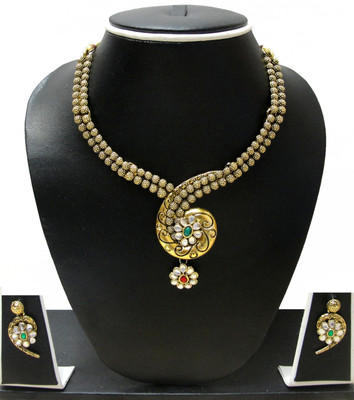72% OFF on Zaveri Pearls Alloy Jewel Set Green, Red, White 72% OFF on Zaveri Pearls Alloy Jewel Set Green, Red, White