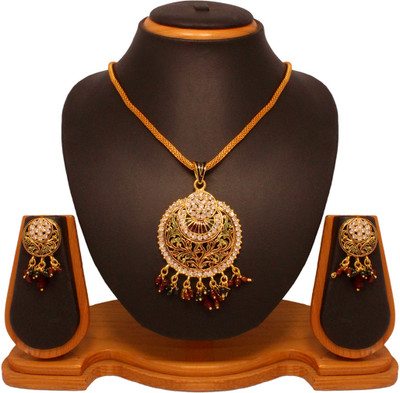 69% OFF on Vendee Fashion Brass Jewel Set Maroon, Green